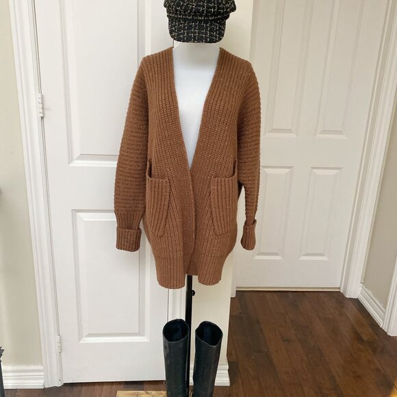 New Cozy Chic Brown Knit Sweater Dress Cardigan - Size S-M - Picture 8 of 8